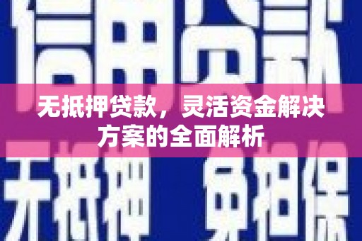 陇南无抵押贷款，灵活资金解决方案的全面解析