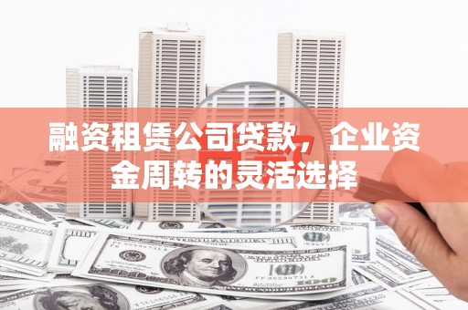 陇南融资租赁公司贷款，企业资金周转的灵活选择