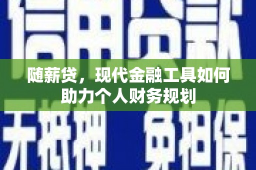 陇南随薪贷，现代金融工具如何助力个人财务规划