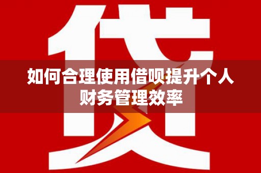 陇南如何合理使用借呗提升个人财务管理效率