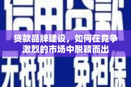 陇南贷款品牌建设，如何在竞争激烈的市场中脱颖而出