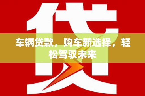 陇南车辆贷款，购车新选择，轻松驾驭未来