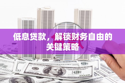 陇南低息贷款，解锁财务自由的关键策略