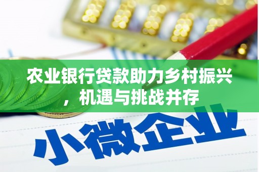 陇南农业银行贷款助力乡村振兴，机遇与挑战并存