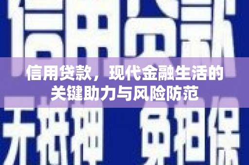 陇南信用贷款，现代金融生活的关键助力与风险防范