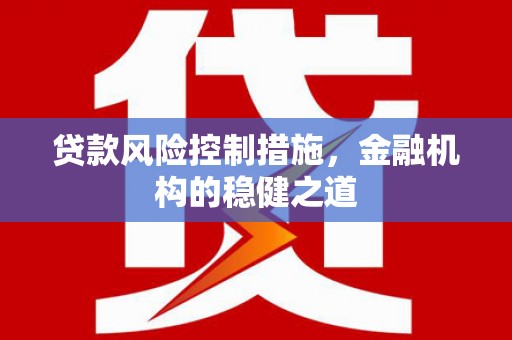 陇南贷款风险控制措施，金融机构的稳健之道