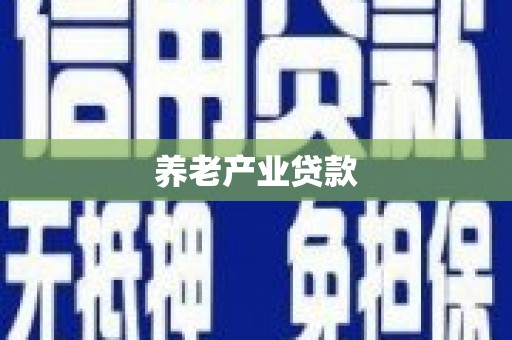陇南养老产业贷款