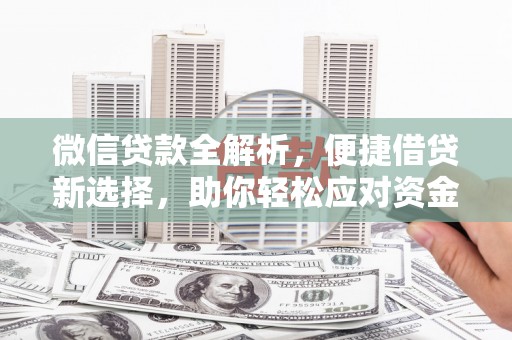 陇南微信贷款全解析，便捷借贷新选择，助你轻松应对资金需求